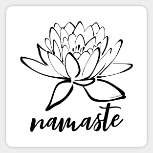 Namaste Lotus Calligraphy Sticker